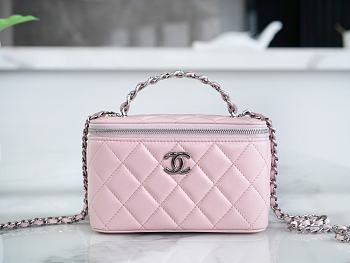 	 Colestore Chanel 23K Vanity Chain Shoulder Bag Pink 9.5*17*8cm