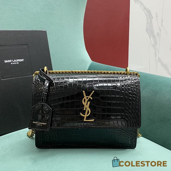Colestore YSL Sunset Gold Hardware Black Size 22x9x16 - 1