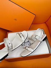 Colestore Hermes Sandals White  - 2