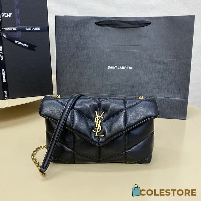 	 Colestore YSL LouLou Puffer Gold Hardware Shoulder Bag 23x8.5x15.5 - 1