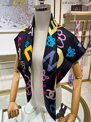 Colestore Chanel Scarf Multipe Color Black Slik  - 4