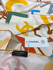 	 Colestore Chanel Scarf Multipe Color White Slik - 2