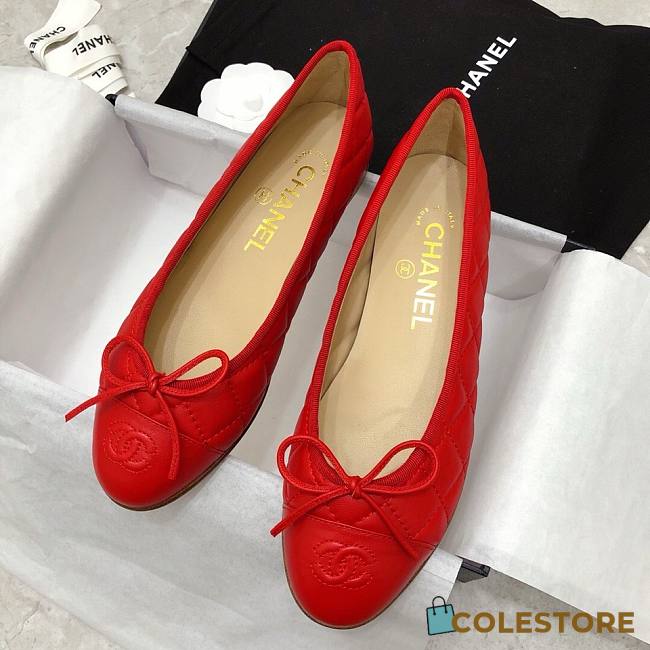 Colestore Chanel Flat Mule Red  - 1