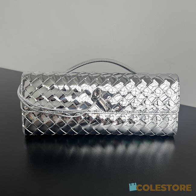  Colestore Bottega Veneta Long Clutch Silver Hardware 31x13x3 - 1