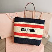 Colestore Miu Miu Women Fabric Tote Bag Blue 34x40x16cm - 1