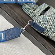 Colestore Loewe Mini Slit Bag In Raffia Blue 30*8*30cm - 4