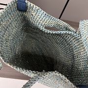 Colestore Loewe Mini Slit Bag In Raffia Blue 30*8*30cm - 3