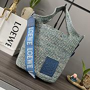 Colestore Loewe Mini Slit Bag In Raffia Blue 30*8*30cm - 2