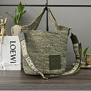 	 Colestore Loewe Mini Slit Bag In Raffia Green 30*8*30cm - 1