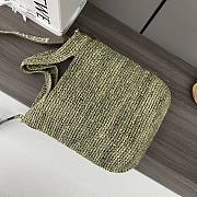 	 Colestore Loewe Mini Slit Bag In Raffia Green 30*8*30cm - 3