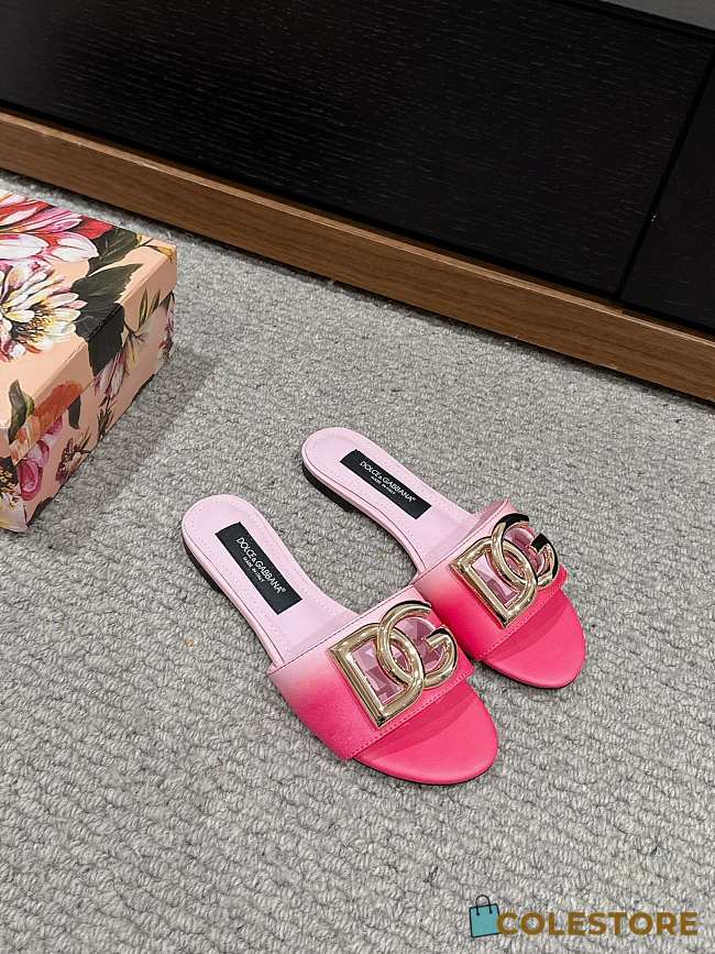 	 Colestore Dolce&Gabbana Calfskin Slide Pink - 1