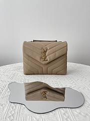 Colestore YSL Loulou Small Leather Shoulder Beige Bag 23x17x9cm - 1