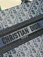 Colestore Dior Small Tote Blue Denim Oblique Jacquard  - 2