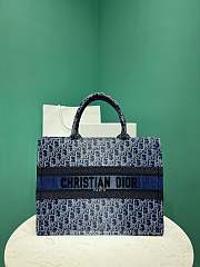 	 Colestore Dior Medium Tote Blue Denim Oblique Jacquard - 1