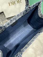 	 Colestore Dior Medium Tote Blue Denim Oblique Jacquard - 3