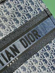	 Colestore Dior Medium Tote Blue Denim Oblique Jacquard - 4