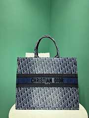 	 Colestore Dior Large Tote Blue Denim Oblique Jacquard - 1