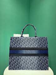 	 Colestore Dior Large Tote Blue Denim Oblique Jacquard - 2
