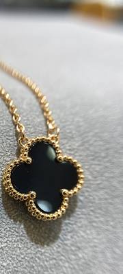 Colestore VCA Necklace Black One Motif Rose Gold - 5
