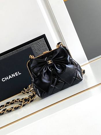 Colestore Chanel Clutch With Strap Black 12 × 13 × 4 cm