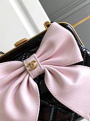 	 Colestore Chanel Clutch With Strap Black & Pink 12 × 13 × 4 cm - 4