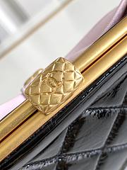 	 Colestore Chanel Clutch With Strap Black & Pink 12 × 13 × 4 cm - 3