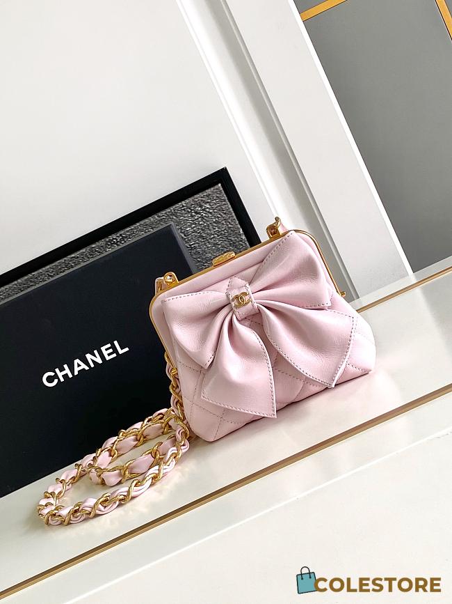 	 Colestore Chanel Clutch With Strap Pink 12 × 13 × 4 cm - 1