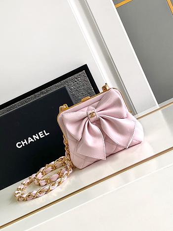	 Colestore Chanel Clutch With Strap Pink 12 × 13 × 4 cm