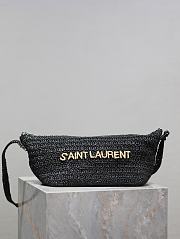 Colestore YSL Crossbody Bag Le Rafia Logo Black 23/26×14×14.5cm - 1