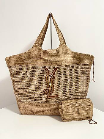 Colestore YSL Icare In Raffia Size : 37–55 X 43 X 5 CM