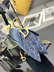Colestore Dior Saddle Blue Denim Oblique Jacquard Bag 25.5x20x6.5cm - 5