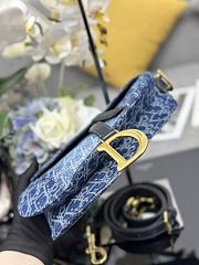 Colestore Dior Saddle Blue Denim Oblique Jacquard Bag 25.5x20x6.5cm - 3