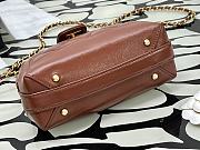 Colestore Chanel Mini Bag With Handle Shiny Brown Lambskin 12×18×7cm - 5