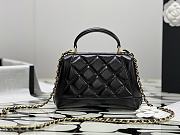 Colestore Chanel Mini Bag With Handle Shiny Black Lambskin 12×18×7cm - 6