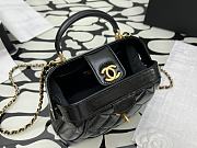 Colestore Chanel Mini Bag With Handle Shiny Black Lambskin 12×18×7cm - 5