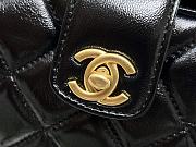 Colestore Chanel Mini Bag With Handle Shiny Black Lambskin 12×18×7cm - 3