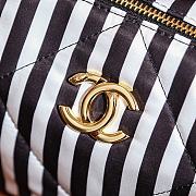 Colestore Chanel Hobo Bag Printed Fabric & Gold Metal White & Black 16x30x10cm - 5