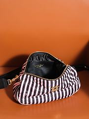 Colestore Chanel Hobo Bag Printed Fabric & Gold Metal Pink & Black 16x30x10cm - 5