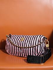 Colestore Chanel Hobo Bag Printed Fabric & Gold Metal Pink & Black 16x30x10cm - 4