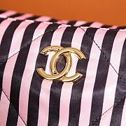 Colestore Chanel Hobo Bag Printed Fabric & Gold Metal Pink & Black 16x30x10cm - 3