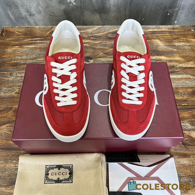 Colestore Gucci Interlocking GG Sneakers Red Suede - 1