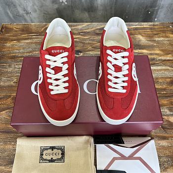 Colestore Gucci Interlocking GG Sneakers Red Suede