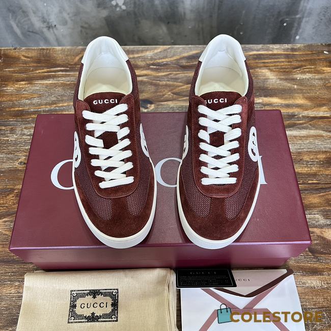 Colestore Gucci Interlocking GG Sneakers Burgundy Suede - 1
