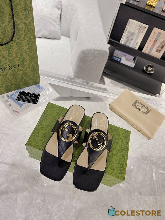 Colestore Gucci Black Blondie Thong Sandals - 1