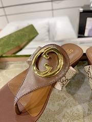 Colestore Gucci Beige & Brown Blondie Thong Sandals - 5