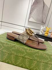 Colestore Gucci Beige & Brown Blondie Thong Sandals - 3