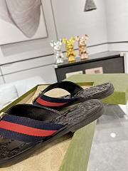 Colestore Gucci GG Thong Dark Blue & Red Nylon Web Sandals - 6