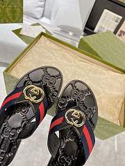 Colestore Gucci GG Thong Dark Blue & Red Nylon Web Sandals - 2
