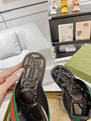 Colestore Gucci GG Thong Dark Green & Red Nylon Web Sandals - 6
