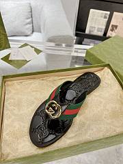 Colestore Gucci GG Thong Dark Green & Red Nylon Web Sandals - 4